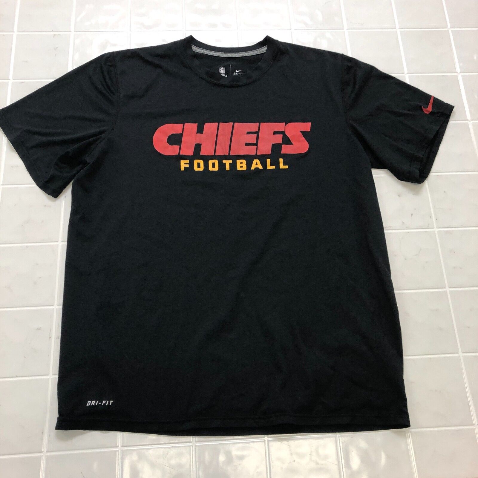 Nike NFL Black Dri-Fit Kansas City Chiefs Short Sleeve T-Shirt Adult Size L