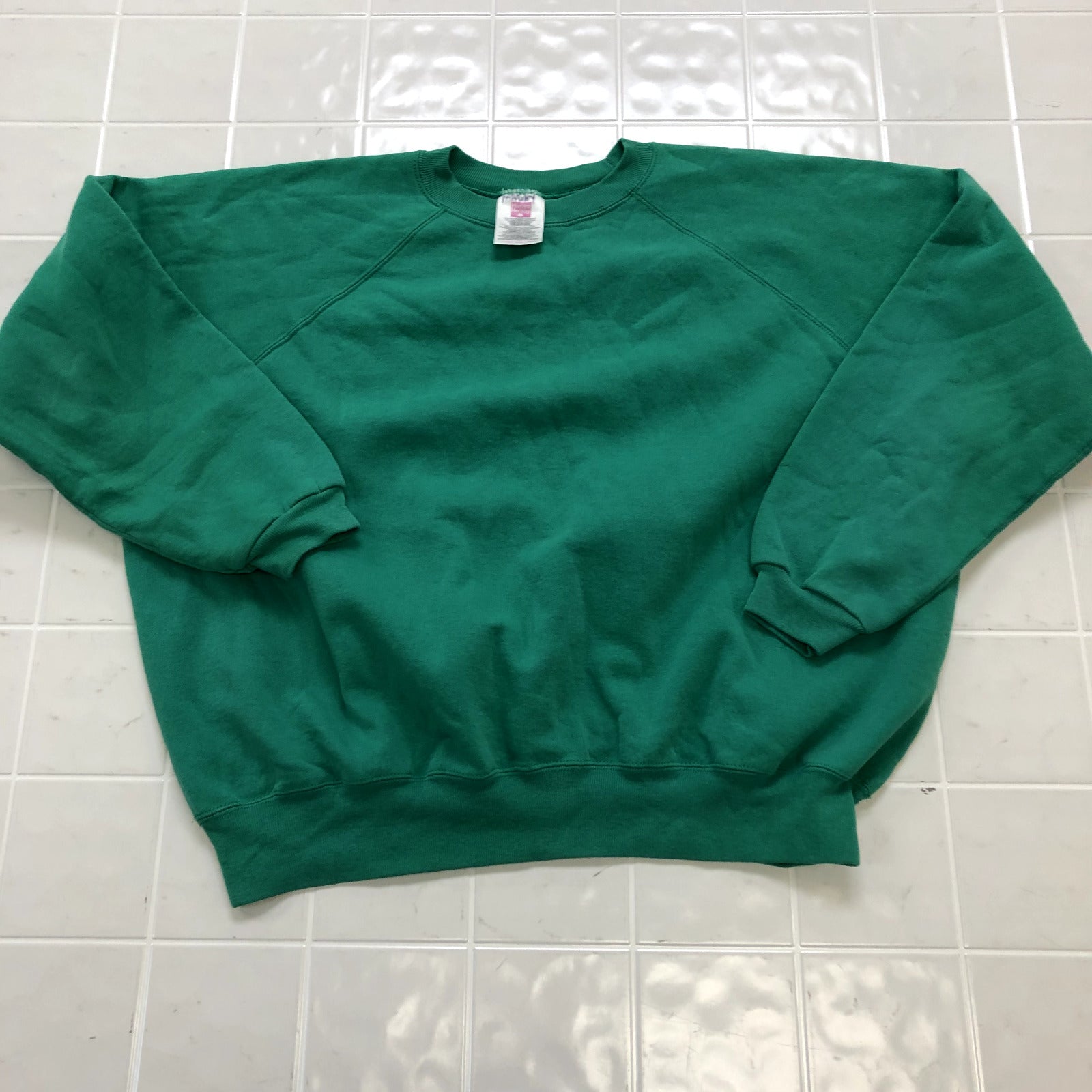 Vintage Hanes Her Way Green Solid Regular Crewneck Sweatshirt Women's Size XL