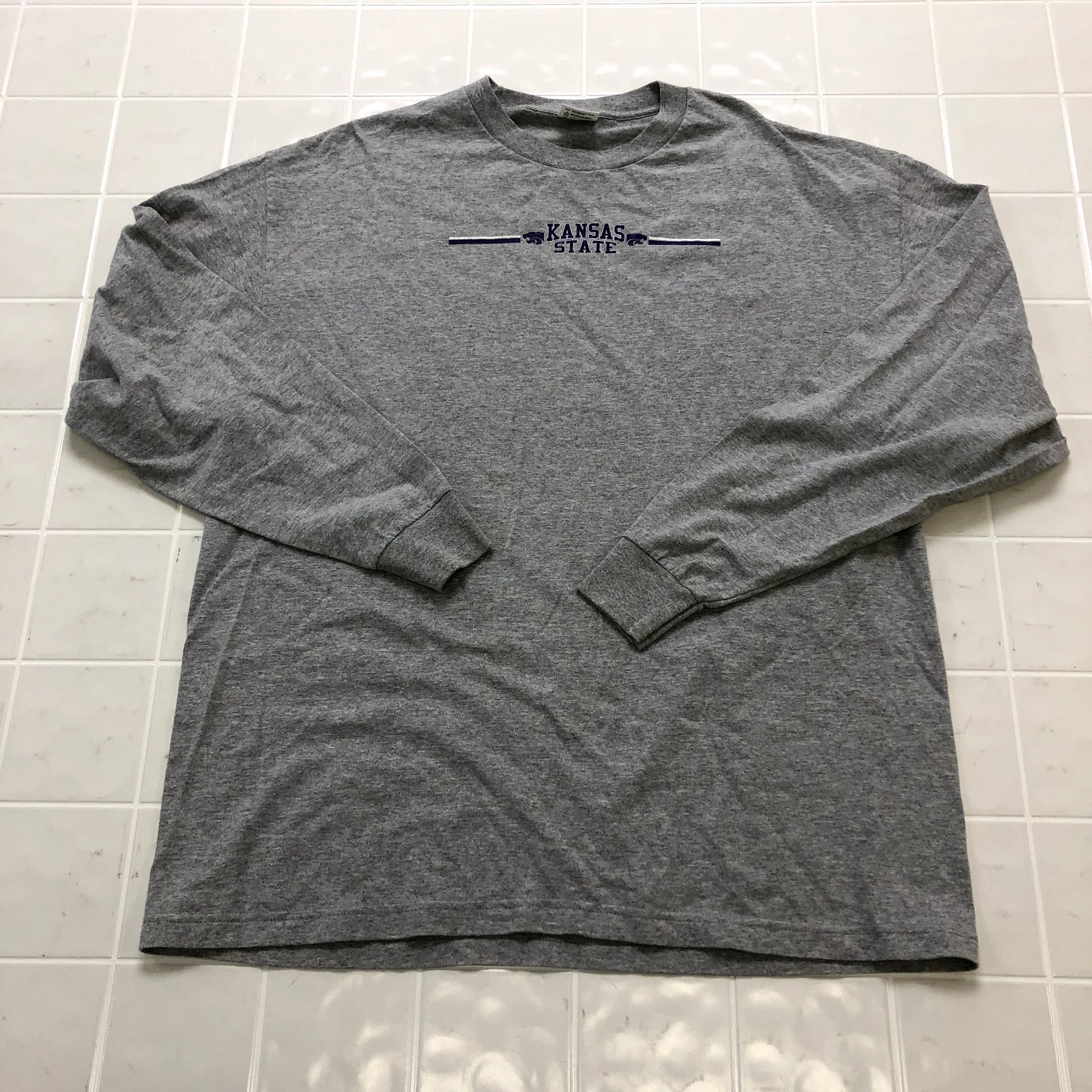 Retro Murina Gray Graphic Kansas State Wildcats Cotton T-shirt Adult Size 2XL