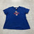 Vintage Nike Blue Short Sleeve V-neck Graphic KU Jayhawks T-shirt Womens Size XL
