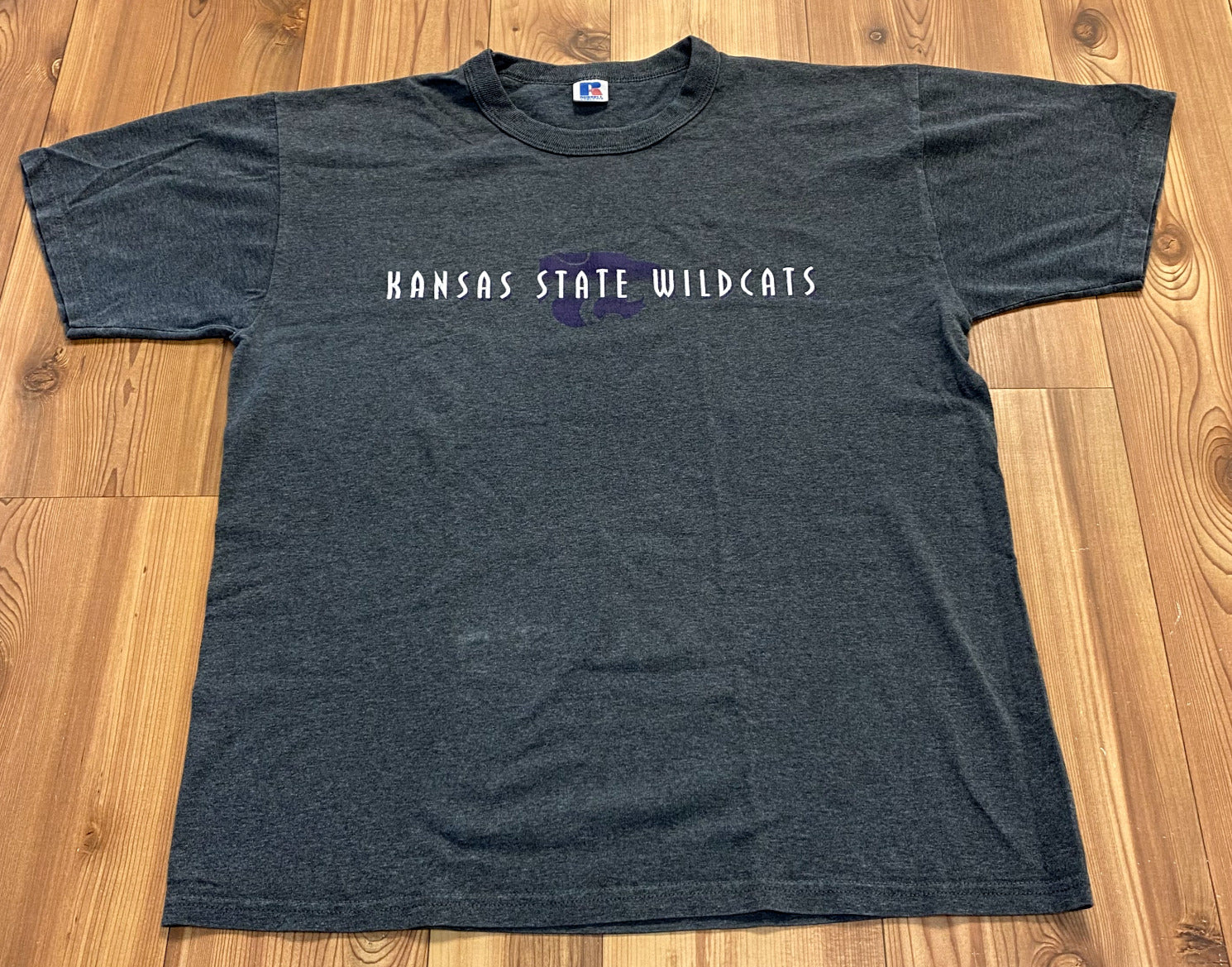 Russell Grey Kansas State Wildcats Crew Short Sleeve T-Shirt Adult Size Medium