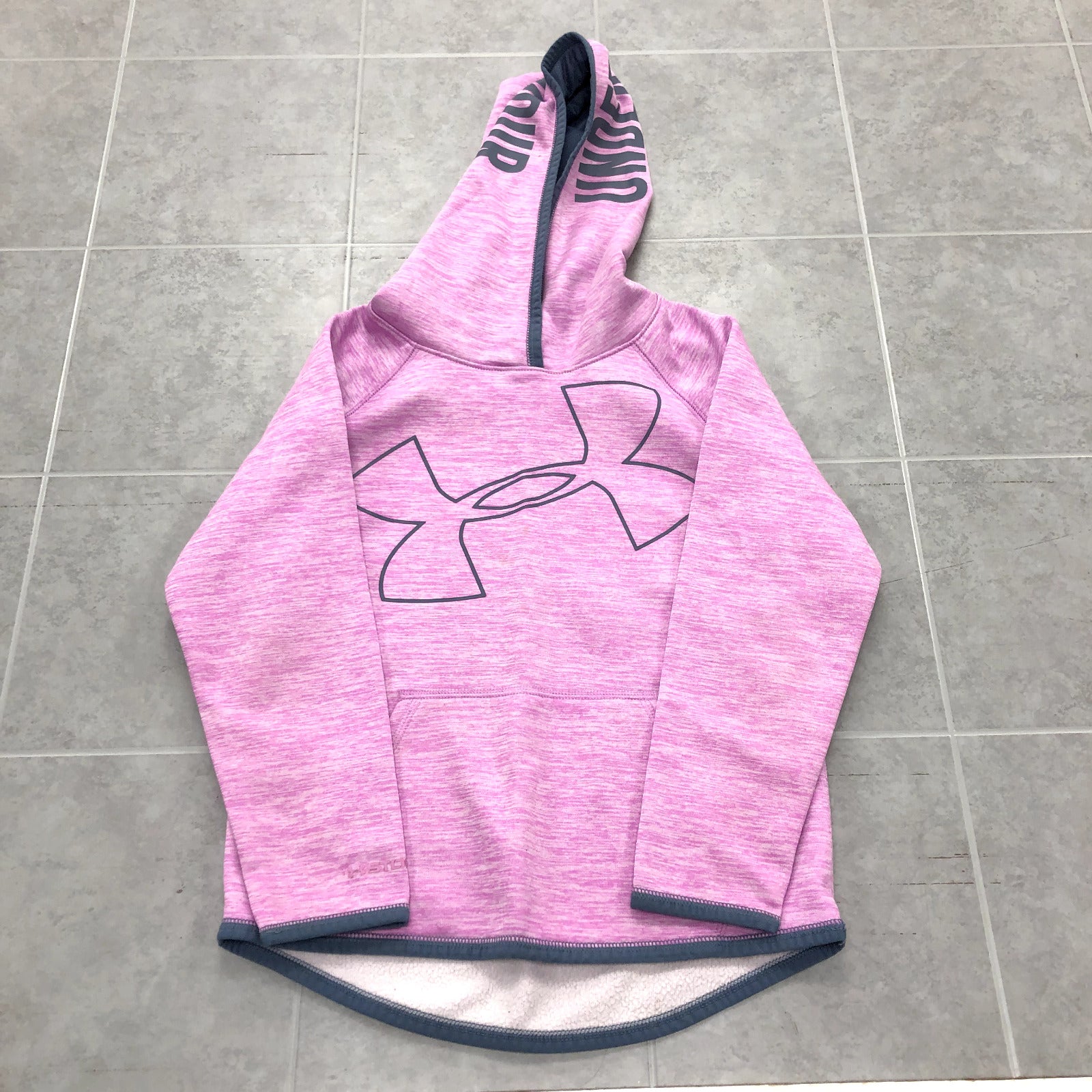 Under Armour Pink Long Sleeve Active Wear Hooded Sweatshirt Youth Size L