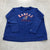 Blue Long Sleeve Round Neck Graphic KU Jayhawks Sweatshirt Adult Size XXL