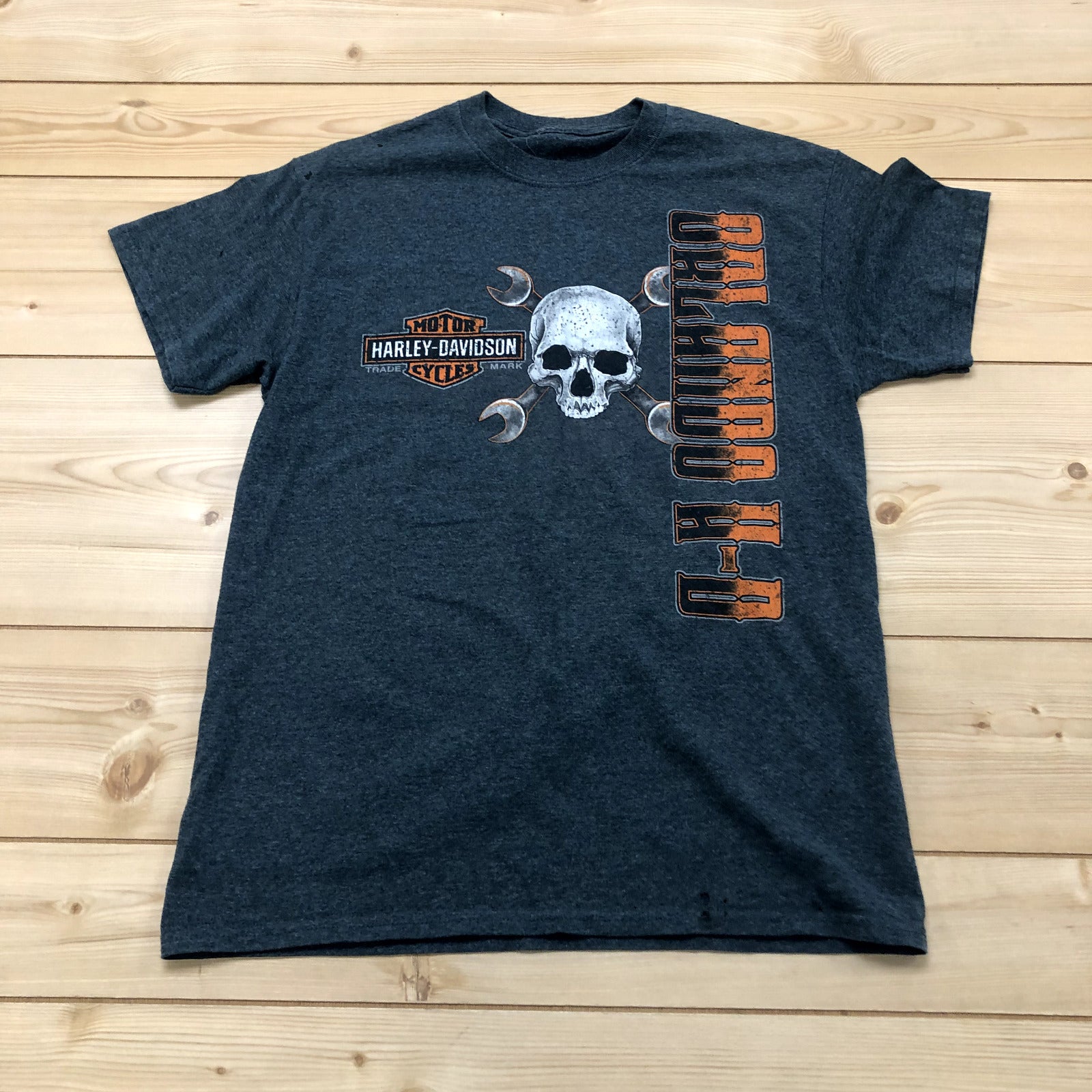 Harley Davidson Grey Logo Orlando, FL H-D Short Sleeve T-Shirt Adult Size S