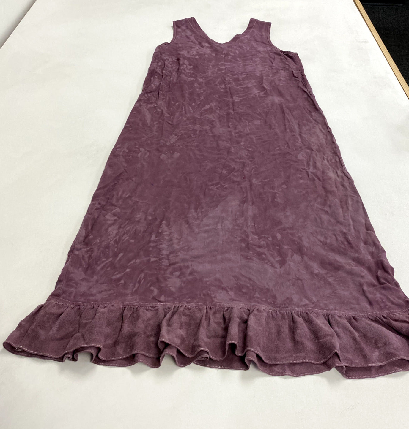 Taylor Purple Tie Dye V-Neck Sleeveless Maxi Shift Sundress Women Size Large