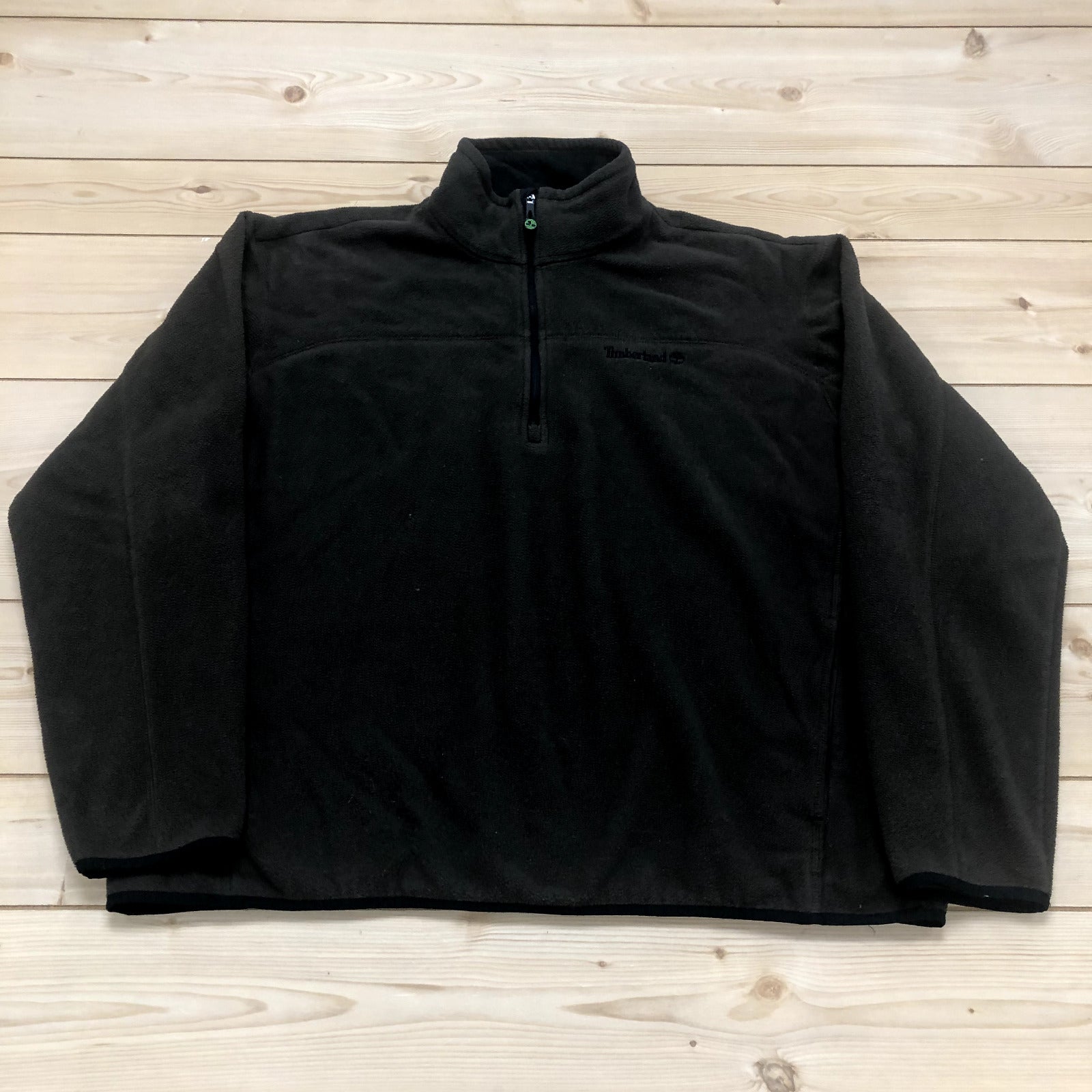 Timberland Brown Mock Long Sleeve 1/4 Zip Fleece Pullover Jacket Mens Size 2XL
