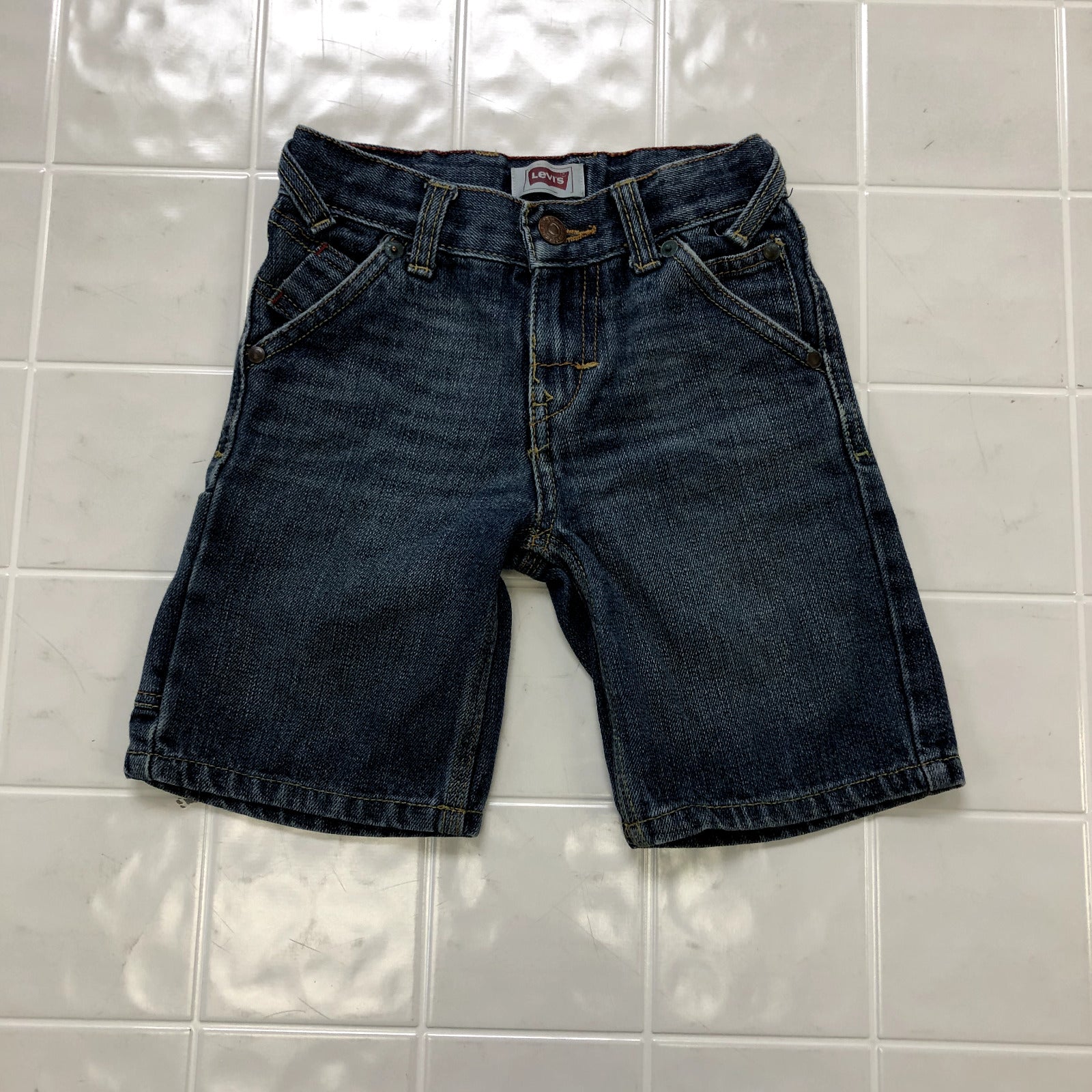 Levi's Blue Denim Flat Front Chino Regular Fit Relax Shorts Youth Size 4T