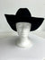 Western Express Black Wool Cowboy White/Blue/Gold Hat Band Mens Size 6 7/8