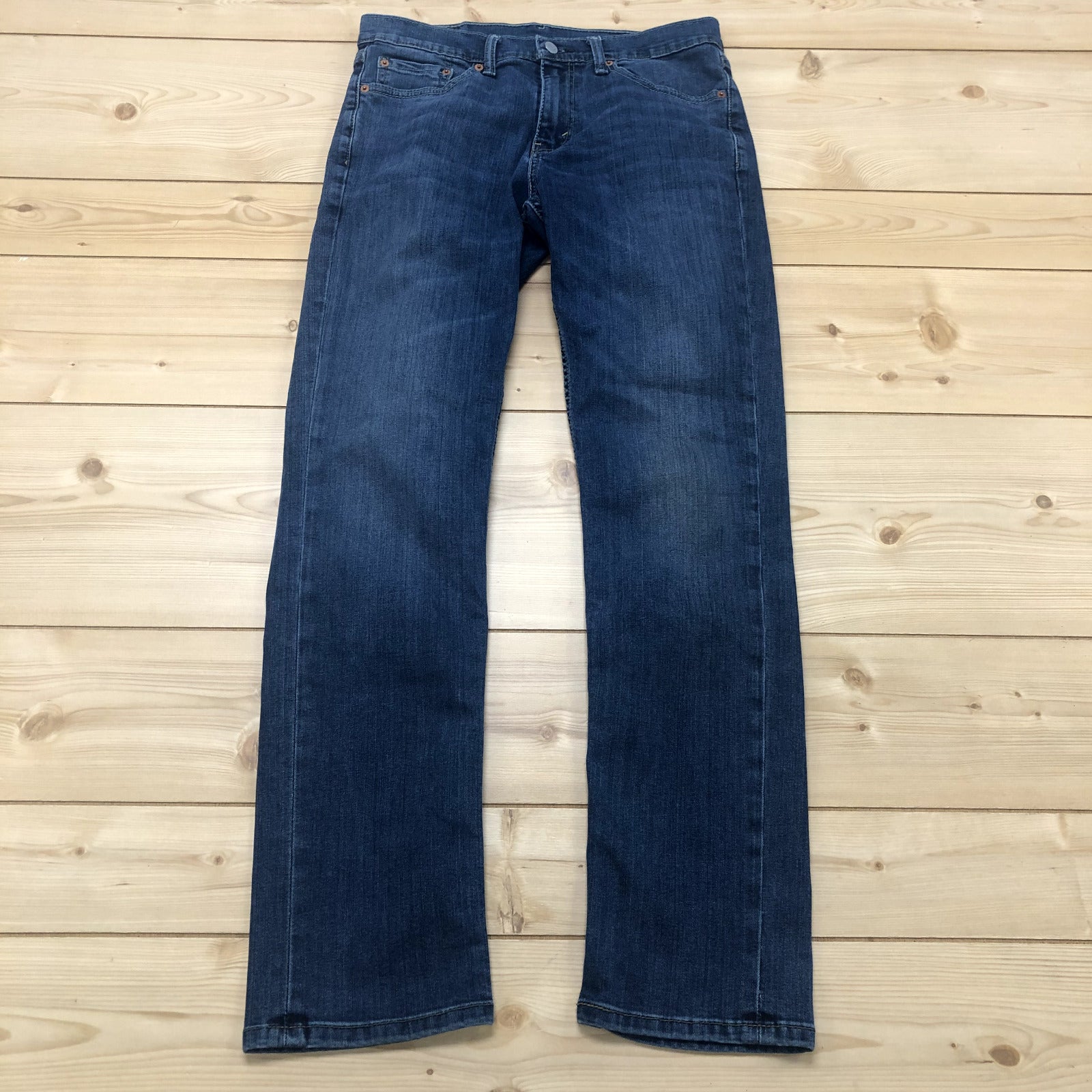 Levi's 511 Blue Denim Flat Front 5th Pocket Straight Jeans Womens Size 32W x 34L