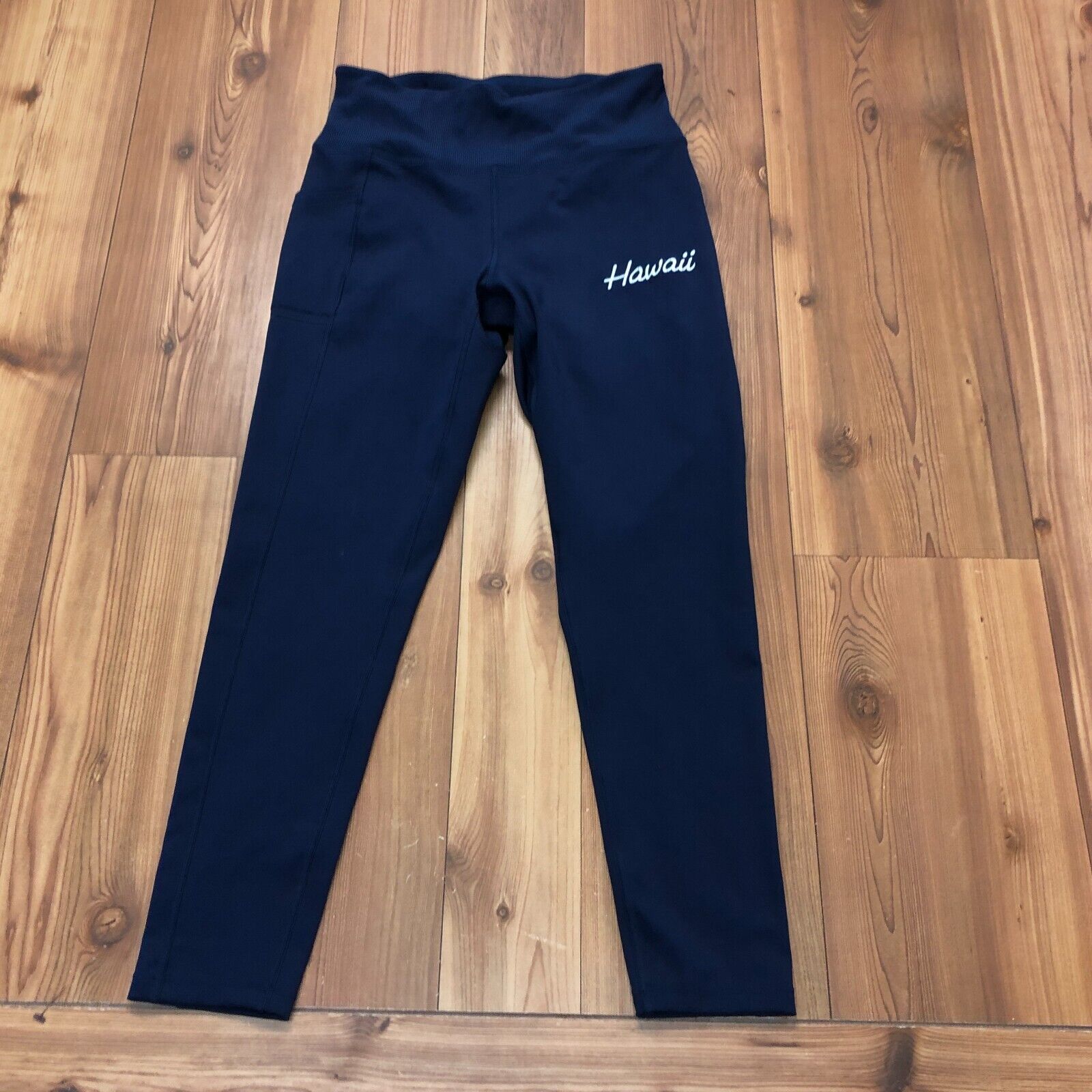 Under Armour Navy Blue Hawaii Fitted Heat Gear Joggers Pants Women Size M