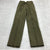 Vintage US Military Green Straight High-Rise Flat Front Slacks Adult Size 30R