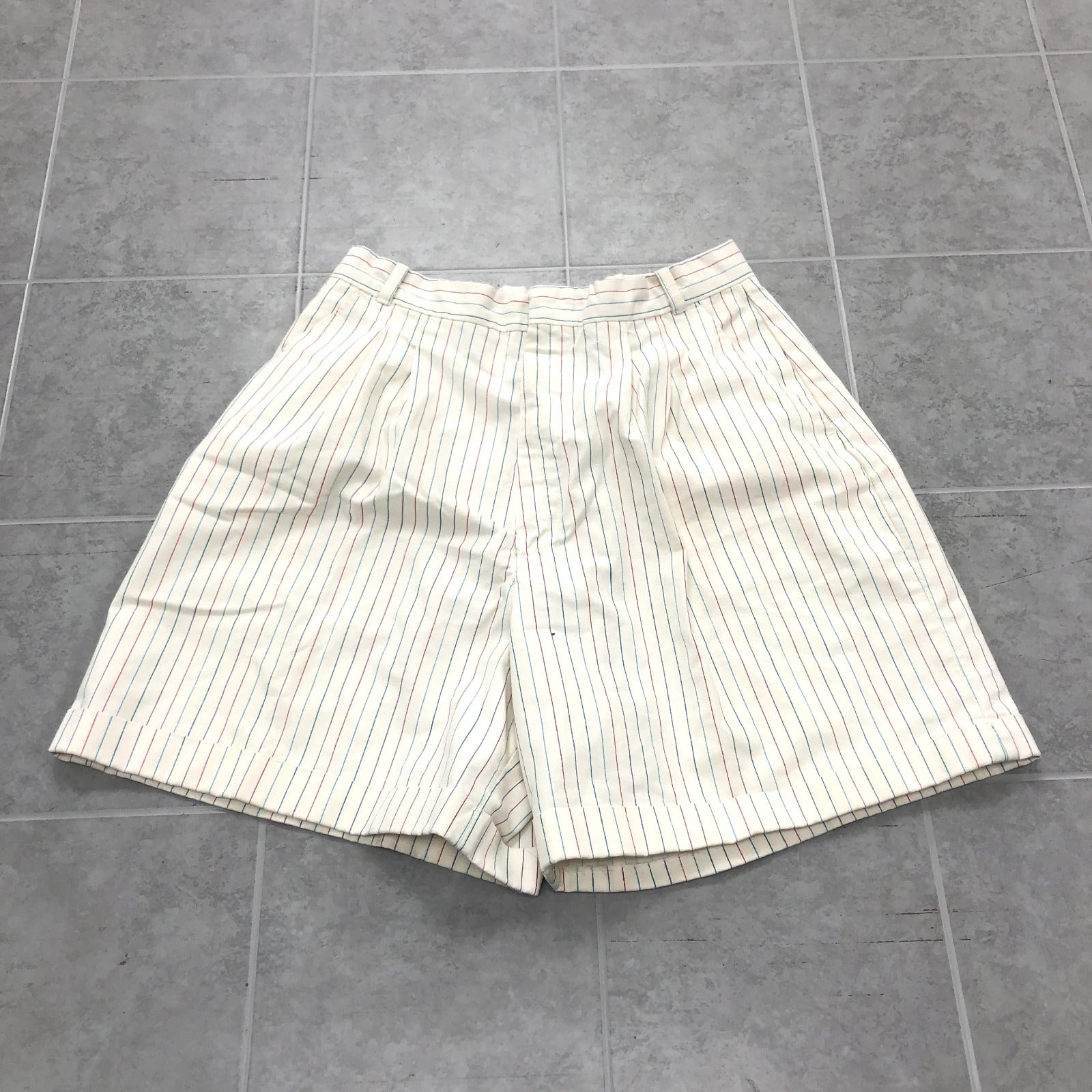 Vintage Bridgewater White Striped Straight Legged High-Rise Shirt Womens Size 26