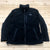 L.L. Bean Black Logo Long Sleeve Full Zip Fleece Jacket Womens Size M Petite