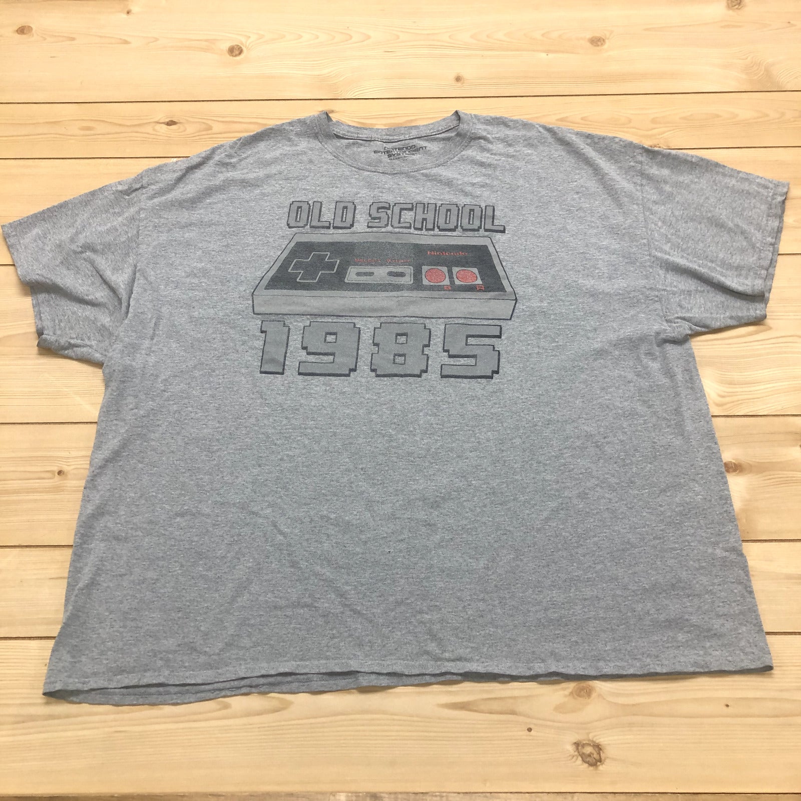 Nintendo Entertainment System Grey Logo 1985 Short Sleeve T-Shirt Adult Size 4XL