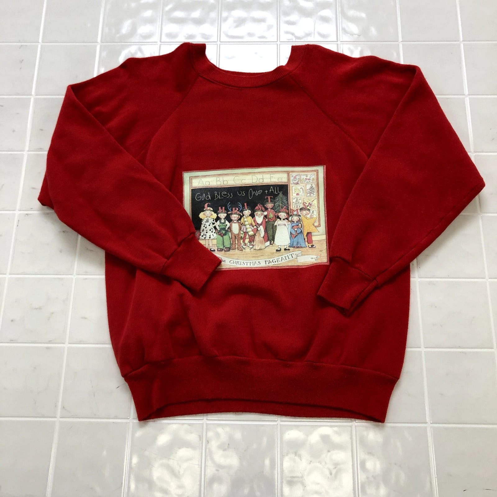 Vintage Pannill Red The Christmas Pageant Regular Fit Sweatshirt Adult Size L