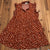 NEW Just Found Sleeveless Orange Floral Cotton Blend Skeater Dress Women's 2XL