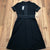 Homeyee Fashion Black X-Line Solid Short Sleeve Cotton Blend Dress Women's L