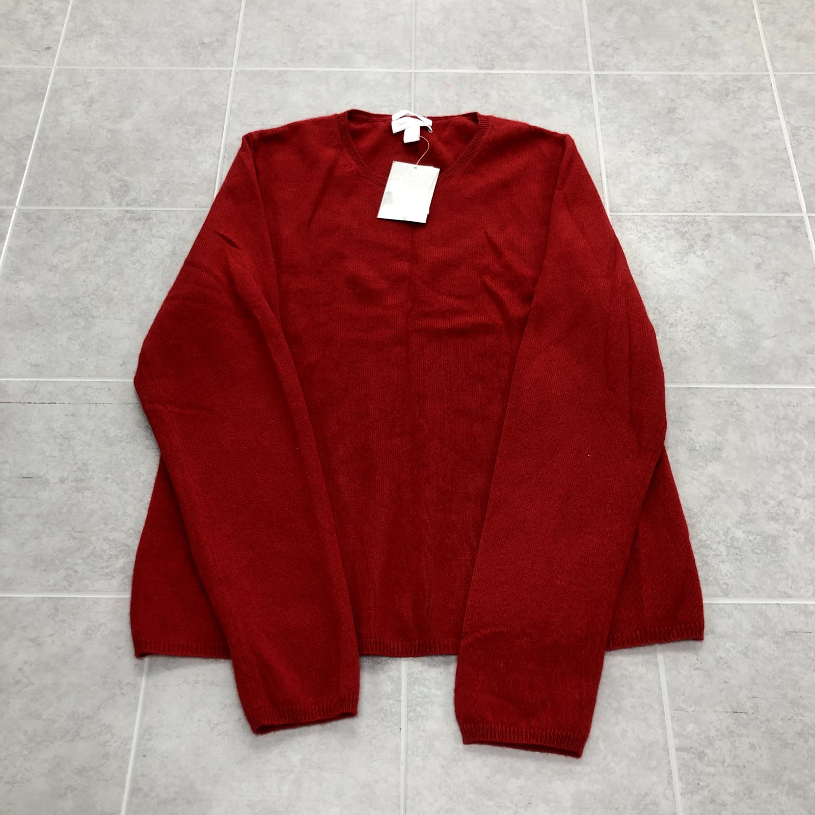 Charter Club Red Long Sleeve Crew Neck Pullover Sweater Womens Size L