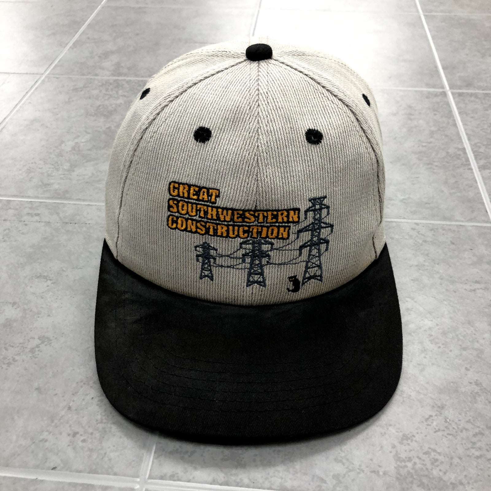 Vintage K-Products Gray Snap Great Southwestern Construction Hat Adult One Size