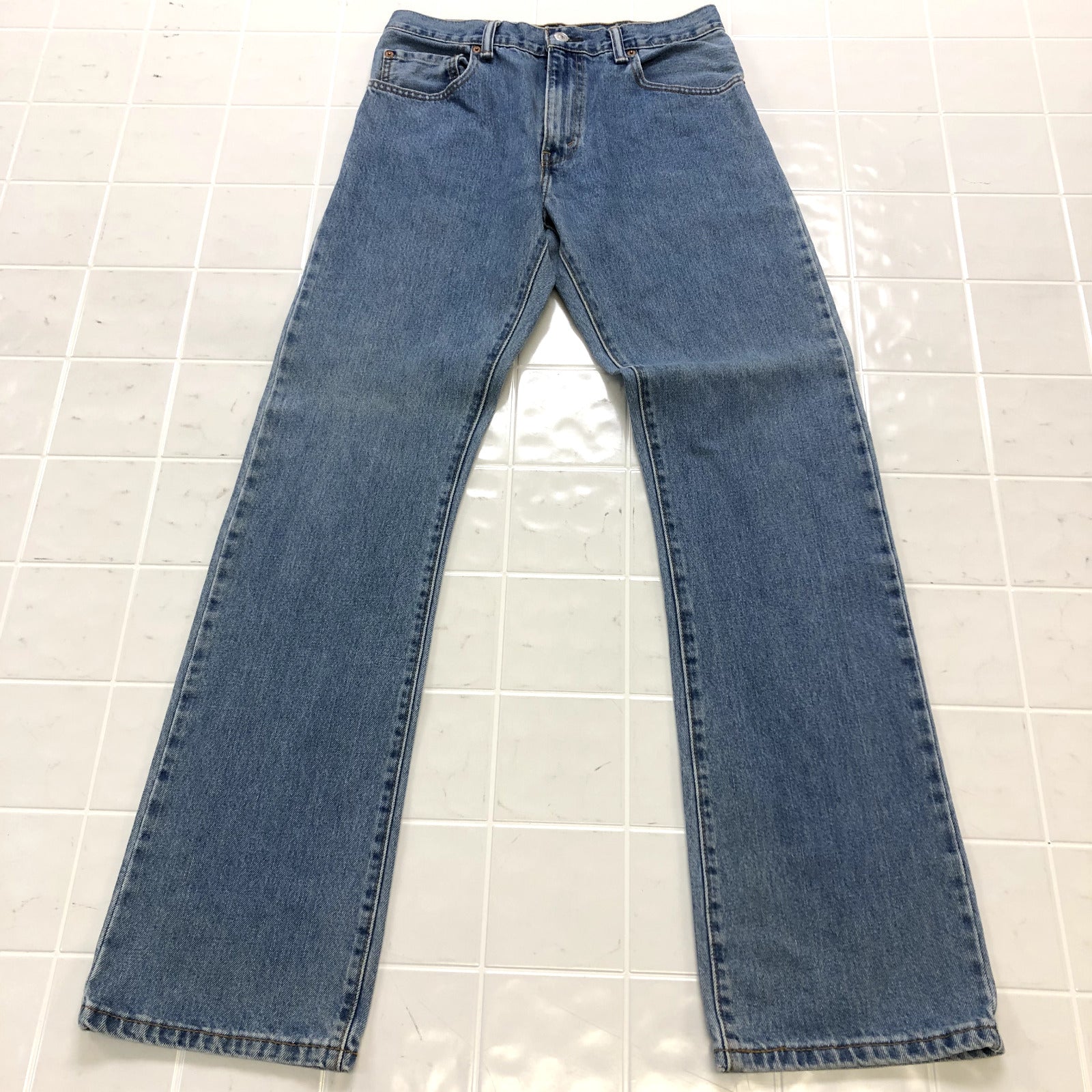 Levi's 517 Blue Denim Flat Front Chino Regular Fit Jeans Adult Size 31X34
