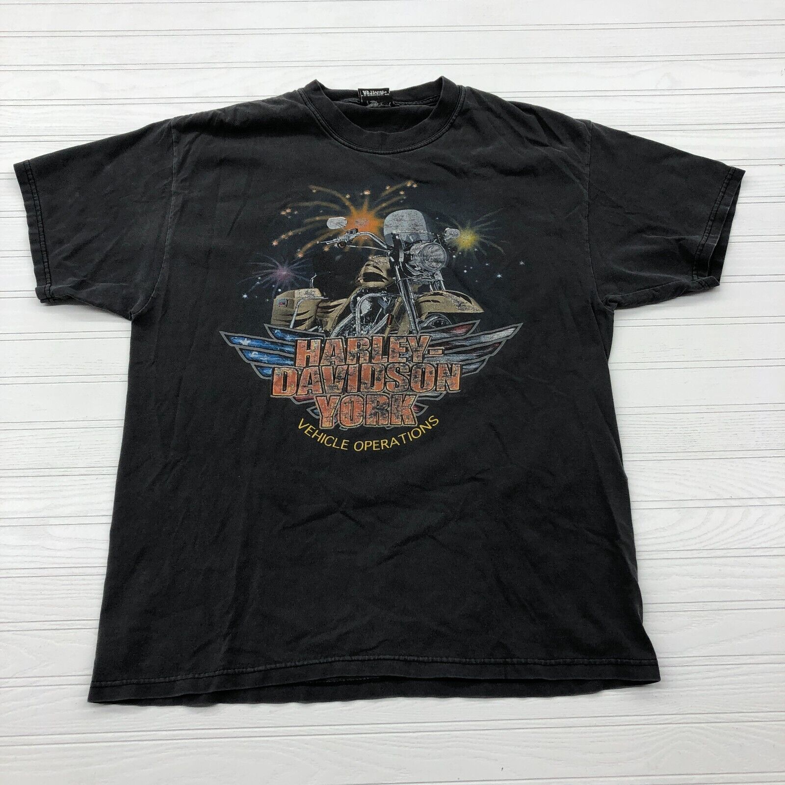 Vintage Hanes Black Harley Davidson 18th Annual Open House T-Shirt Adult Size XL