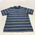 Vintage LL Bean Blue Striped Short Sleeve Cotton Polo Shirt Mens Size L-Reg