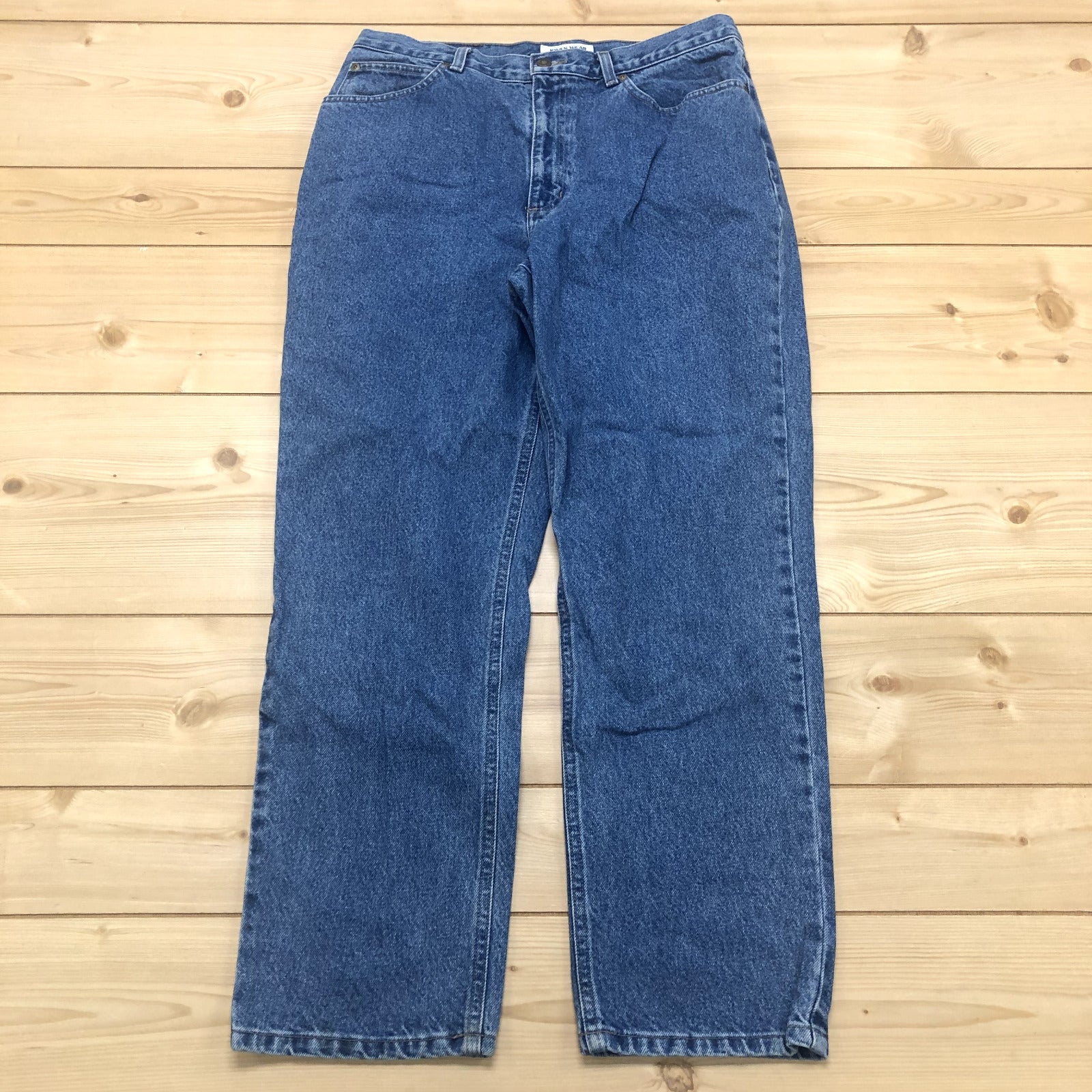 Vintage Jones Wear Sport Blue Denim 5th Pocket Straight Jeans Womens Size 14
