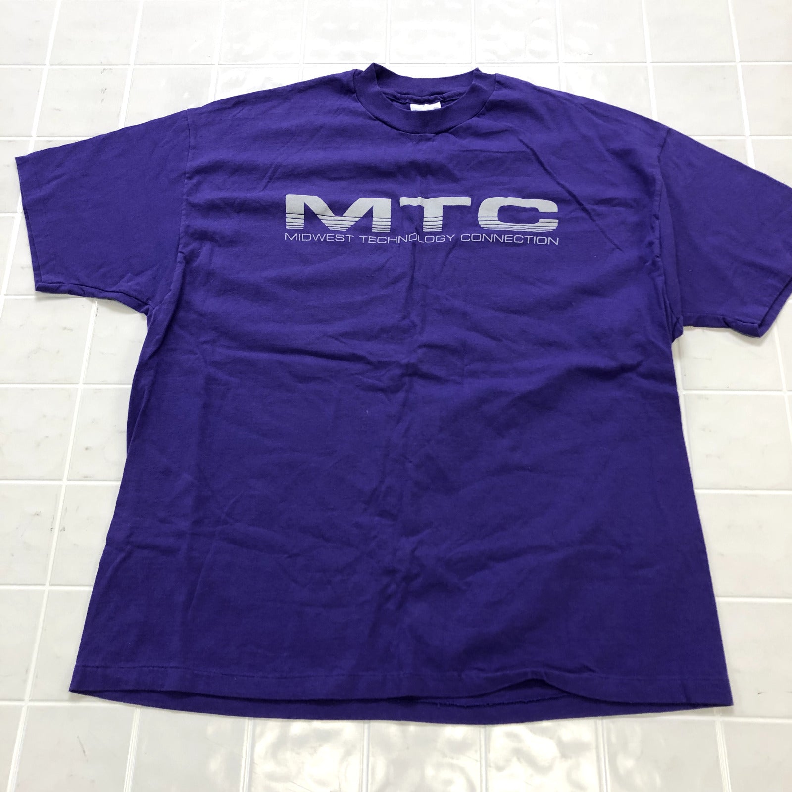 Vintage Hanes Purple Midwest Technology Connection T-shirt Adult Size 2XL