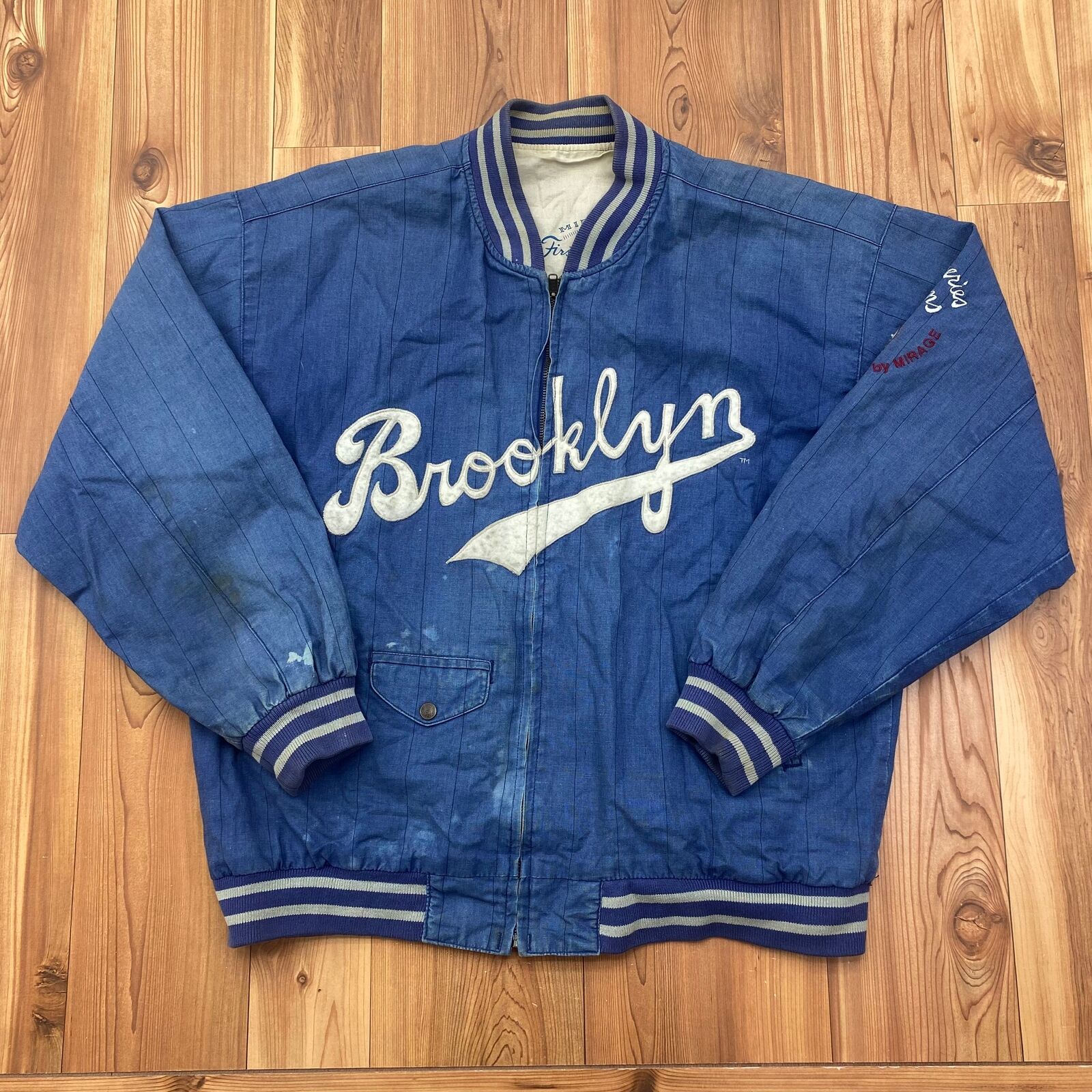 RETRO Mirage First String Blue Brooklyn Dodgers Vintage Denim Jacket Adult XL