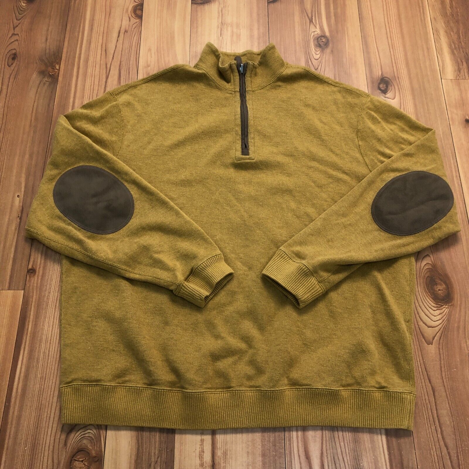 Cremieux Brown 1/4 Zip Long Sleeve Cotton Blend Sweatshirt Adult Size 2XL