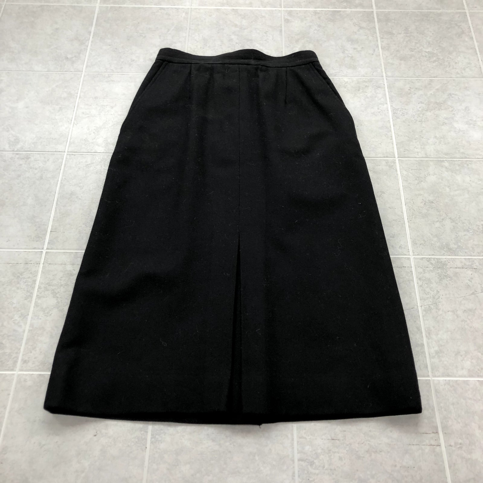 Vintage The Villager Black A-Line Wool Zip-Back Lined Skirt Womens Size 10
