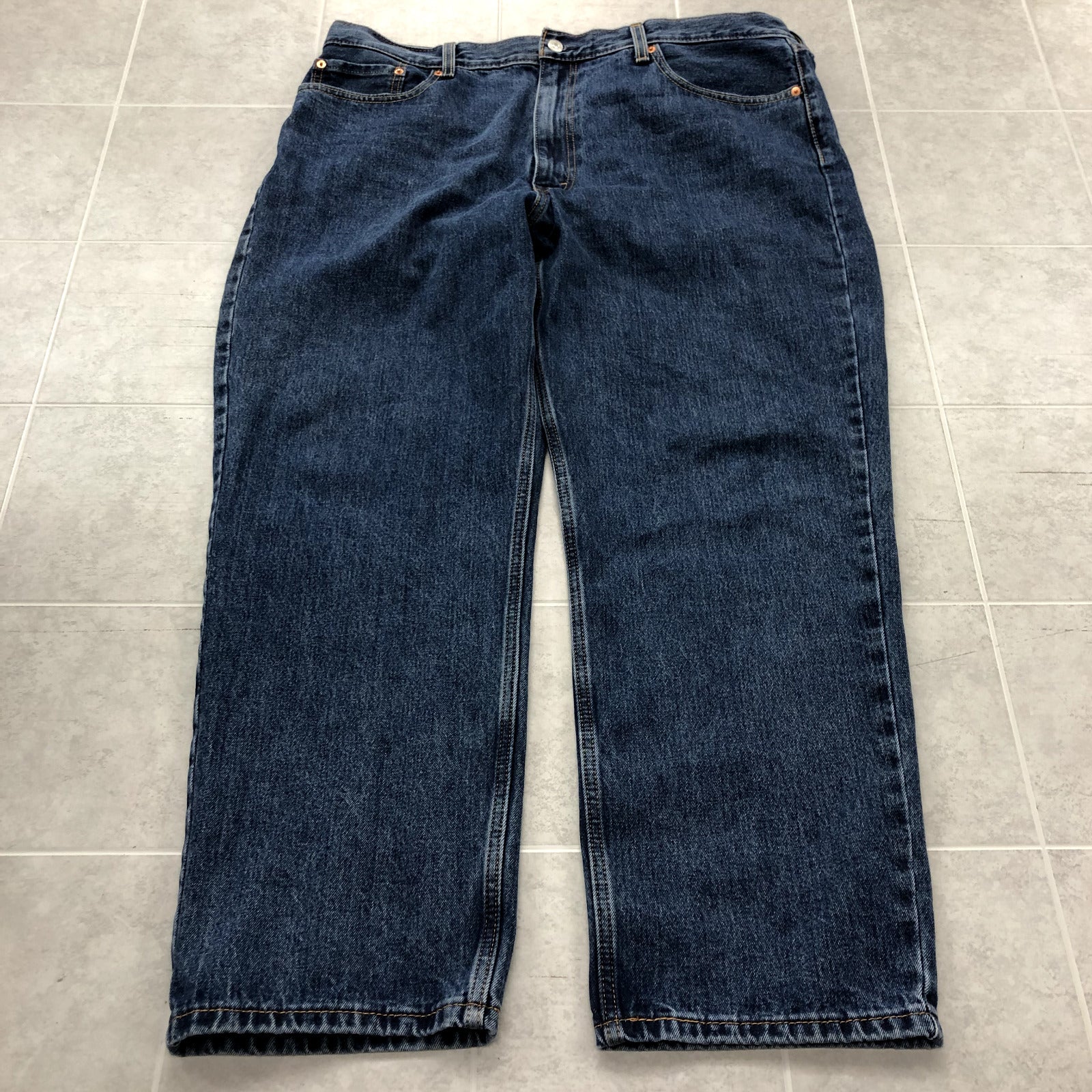 Levis 550 Blue Straight Legged High-Rise Flat Front Denim Jeans Adult Size 42