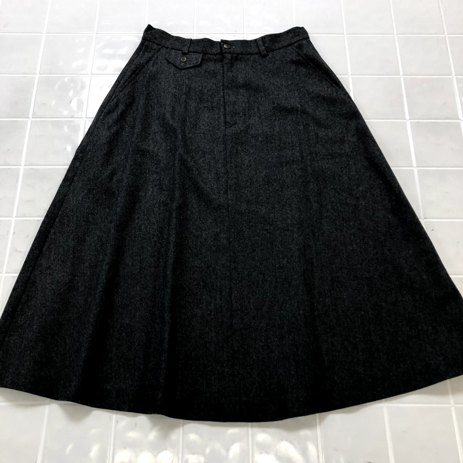 Vintage Ralph Lauren Charcoal Regular fit Flared Skirt Women's Size 12 USA Made