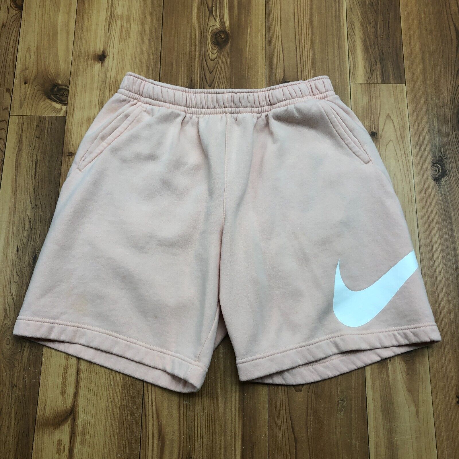 Nike Pastel Pink Elastic Waist Drawstring Pocket Sweatpant Shorts Adult Size L