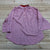 Sasson Red Candy Stripe 3/4 Sleeve 1/4 Button Pullover Sweatshirt Women Size 38