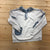 Unique Vintage Levi White Denim 1/4 Zip Single Pocket Sweatshirt Women's Size M