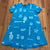 Vintage Jostar Teal Blue Cotton Short Sleeve Maxi Dress Women Size XXXL USA Made