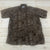 Haband Brown Aztec Pocket Spread Collar Short Sleeve Button Up Shirt Men Size XL
