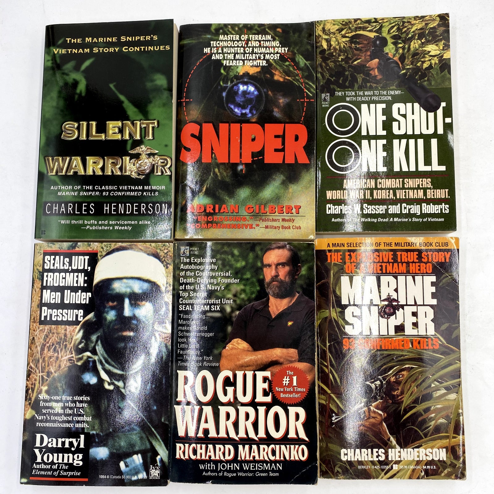 *Lot of 6: Sniper/Military Warrior Type Books