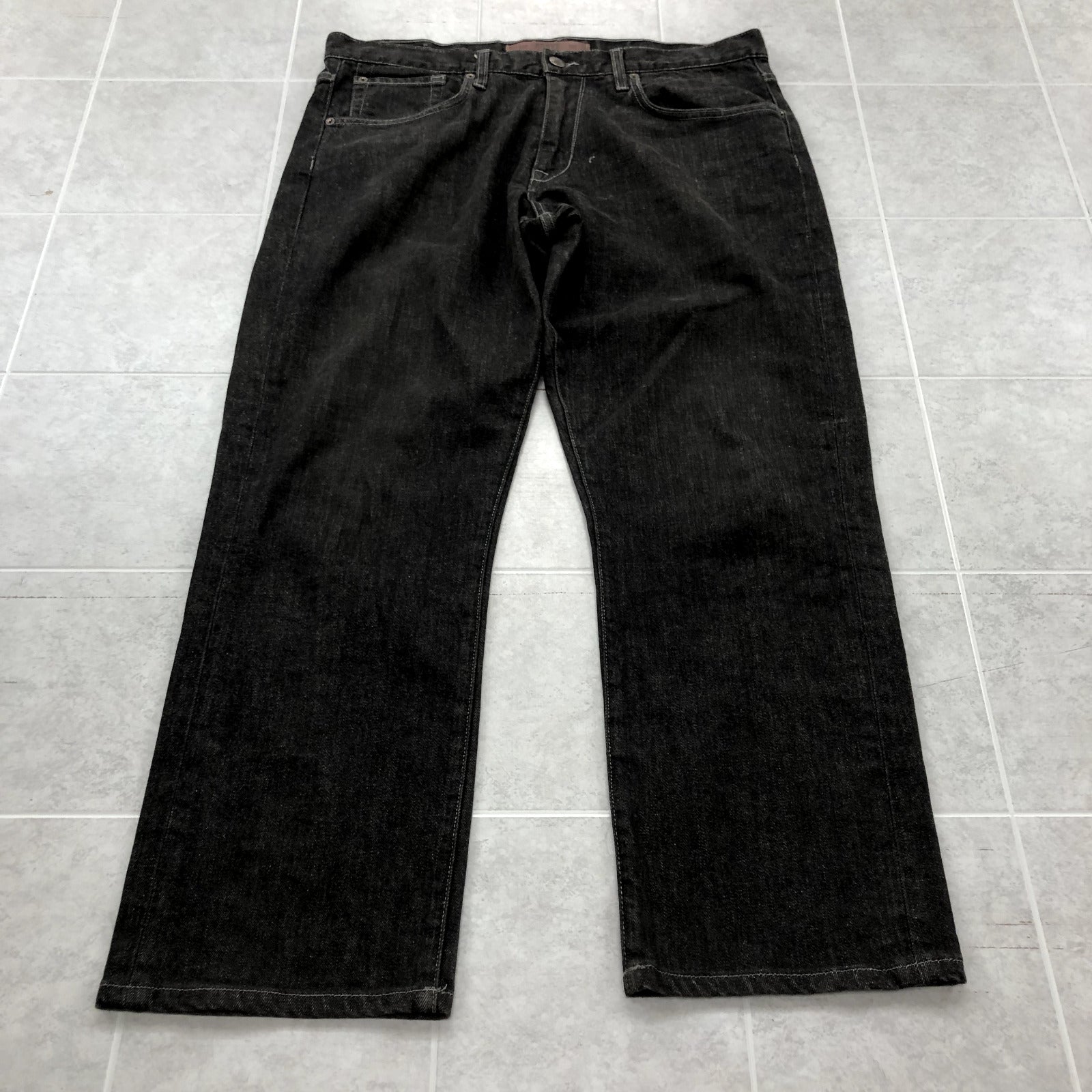 AGAVE Black Straight Legged High-Rise Flat Front Denim Jeans Adult Size 36