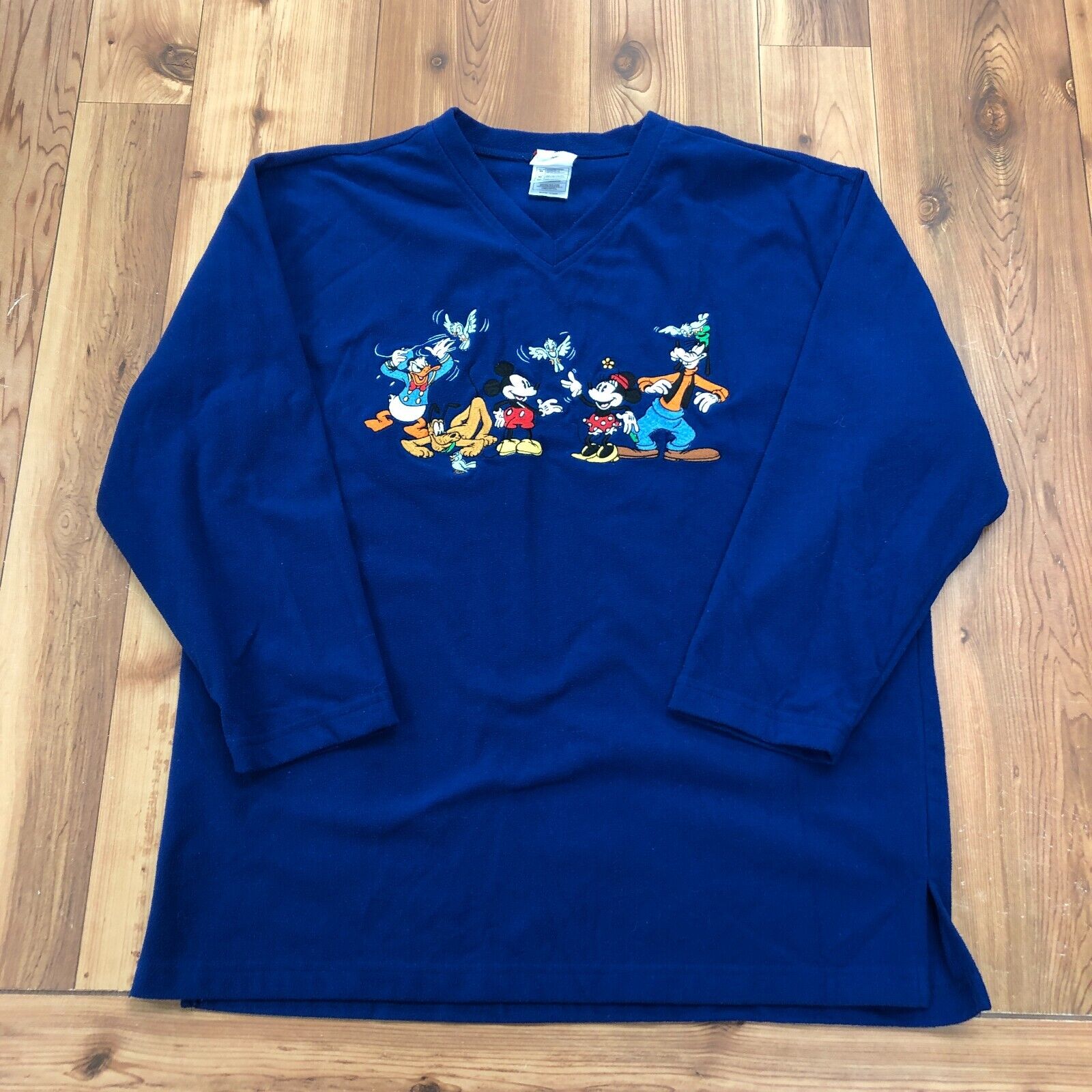 Vintage Disney Blue Mickey & Friends Graphic Pullover Sweatshirt Adult Size M