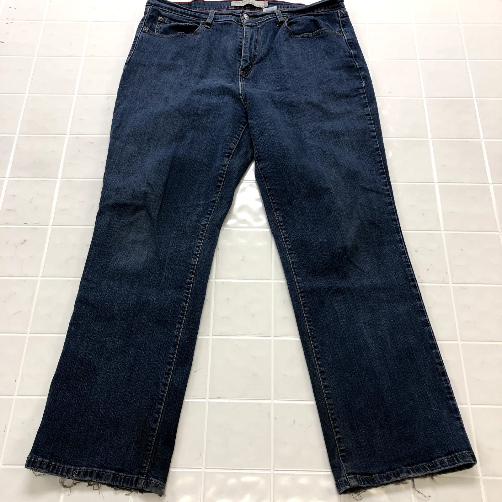 Levi's 550 Blue Denim Flat Front Chino Bootcut Regular Fit Jeans Women's Size 20