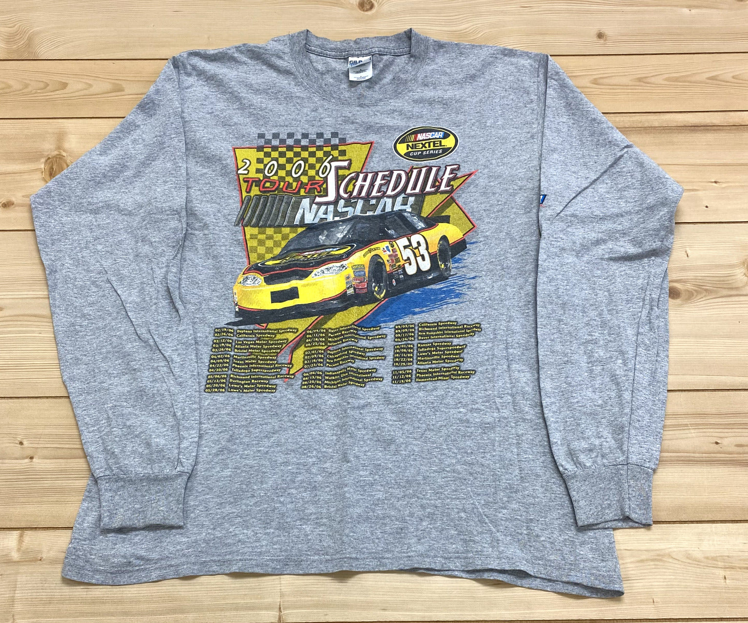 NASCAR Grey 2006 Nextel Cup Series Tour Graphic Long Sleeve T-Shirt Adult Size L
