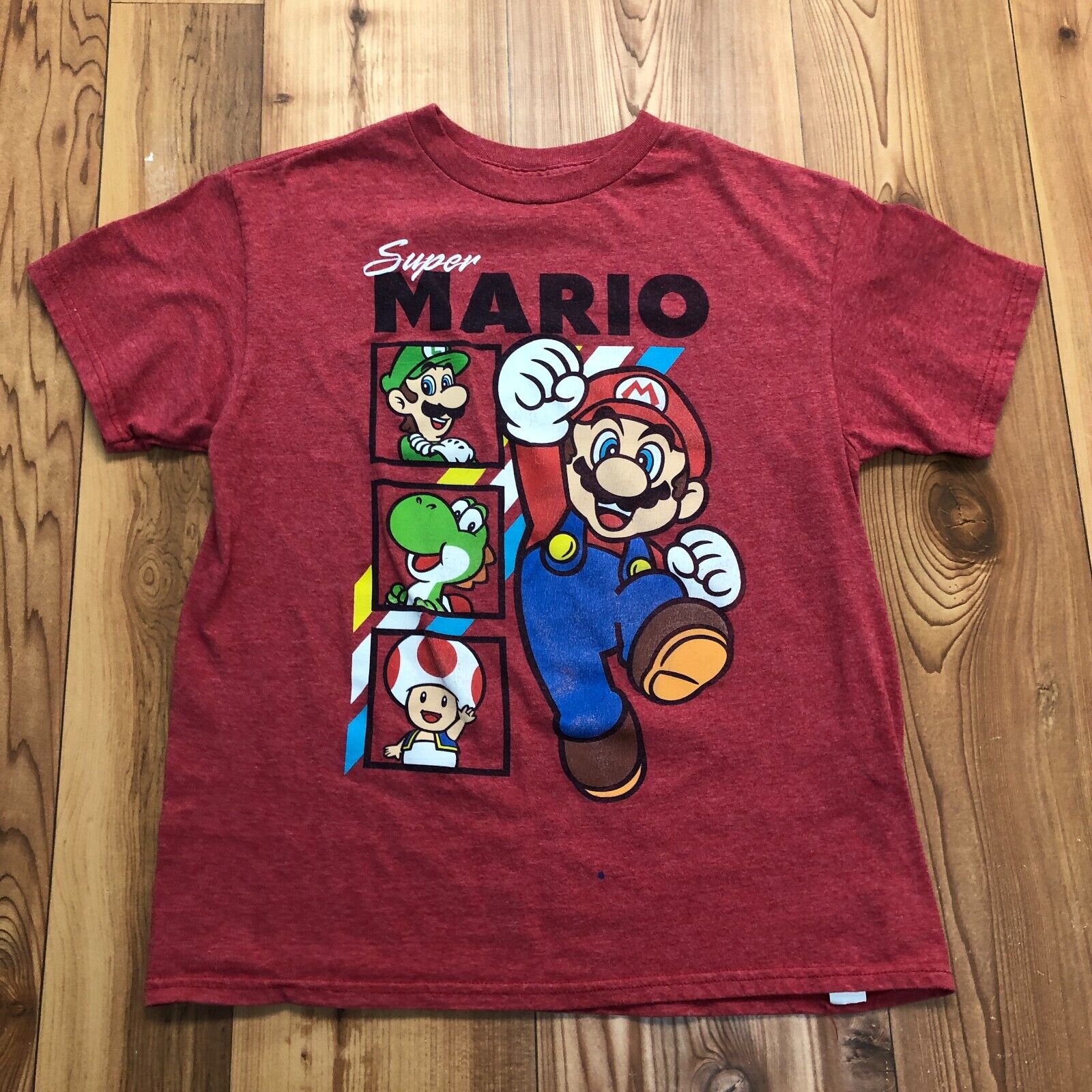 Super Mario Red Mario Carts Cotton Short Sleeve T-Shirt Youth Size S