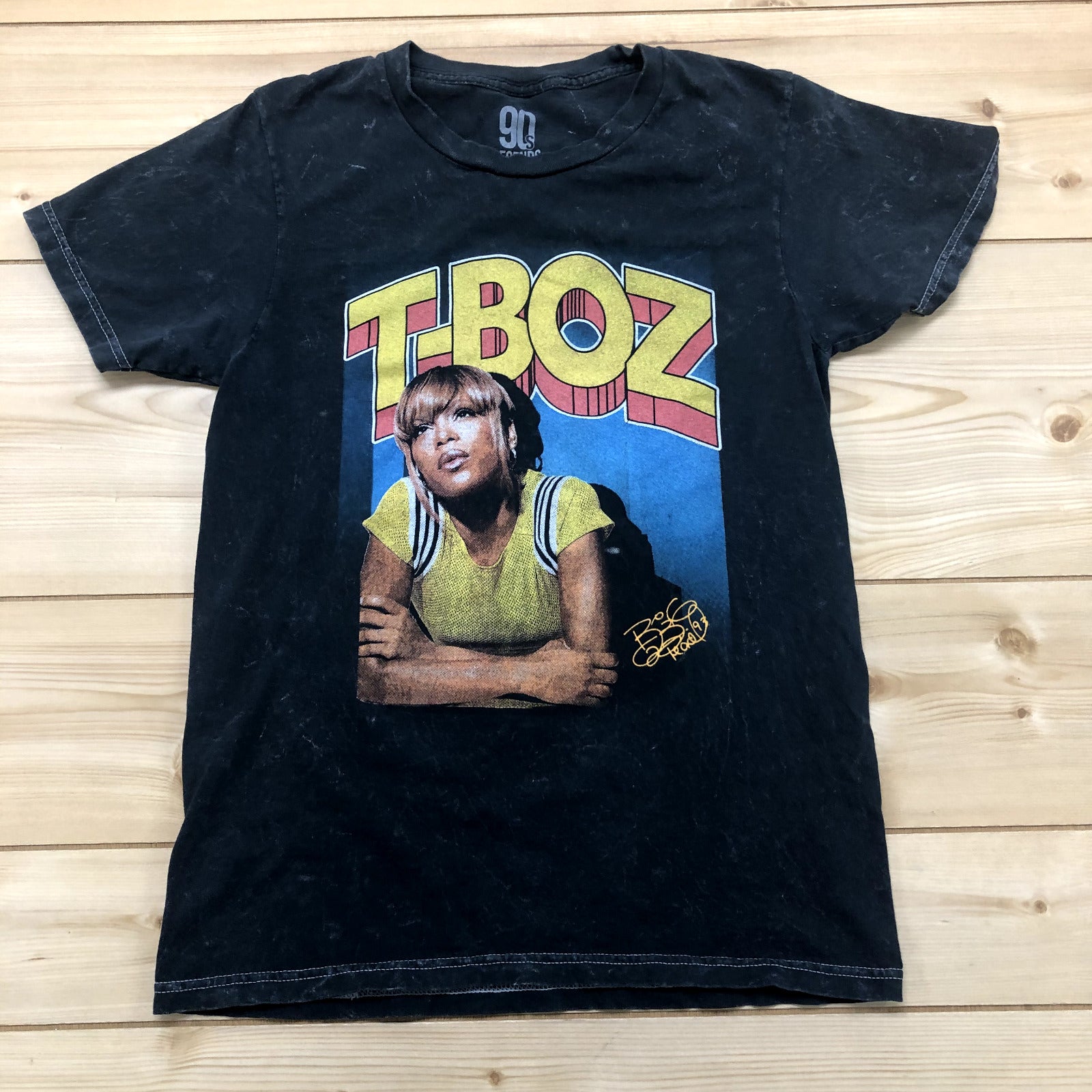 90s Legends Black T-Boz Music Crew Neck Short Sleeve T-Shirt Mens Size Small