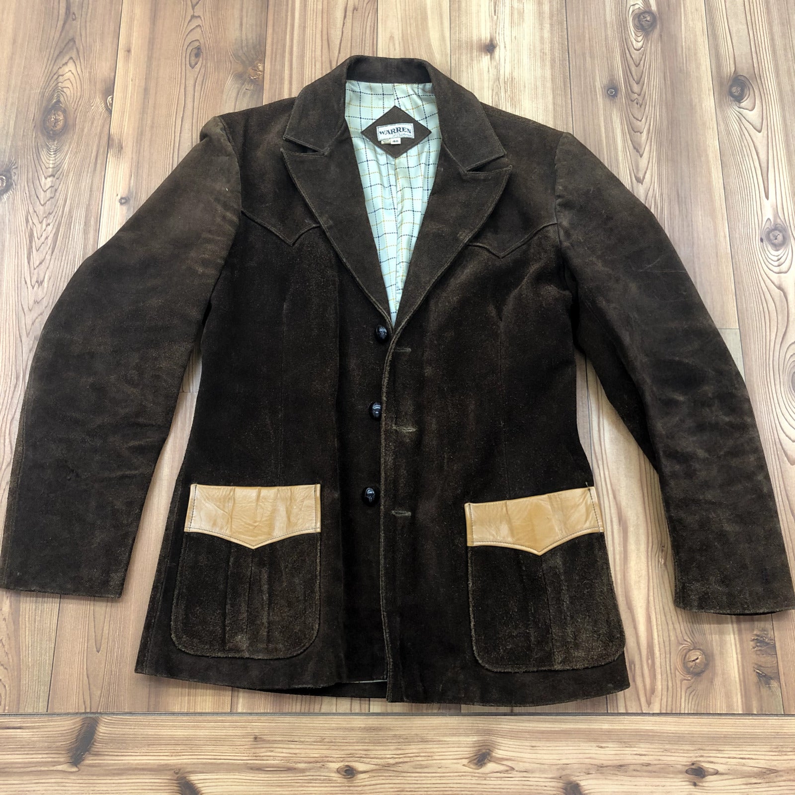 Vintage Warren Of California Brown Suede Long Sleeve Jacket Adult Size 40