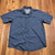 Wrangler Blue Short Sleeve Solid Collar Regular Fit Button Up Shirt Mens Size L
