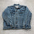 Wrangler Blue Long Sleeve Button Up Denim Jean Jacket Adult Size L
