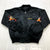 Retro Black Lined Embroidered Michael Regular Fit Bomber Jacket Adult Size M