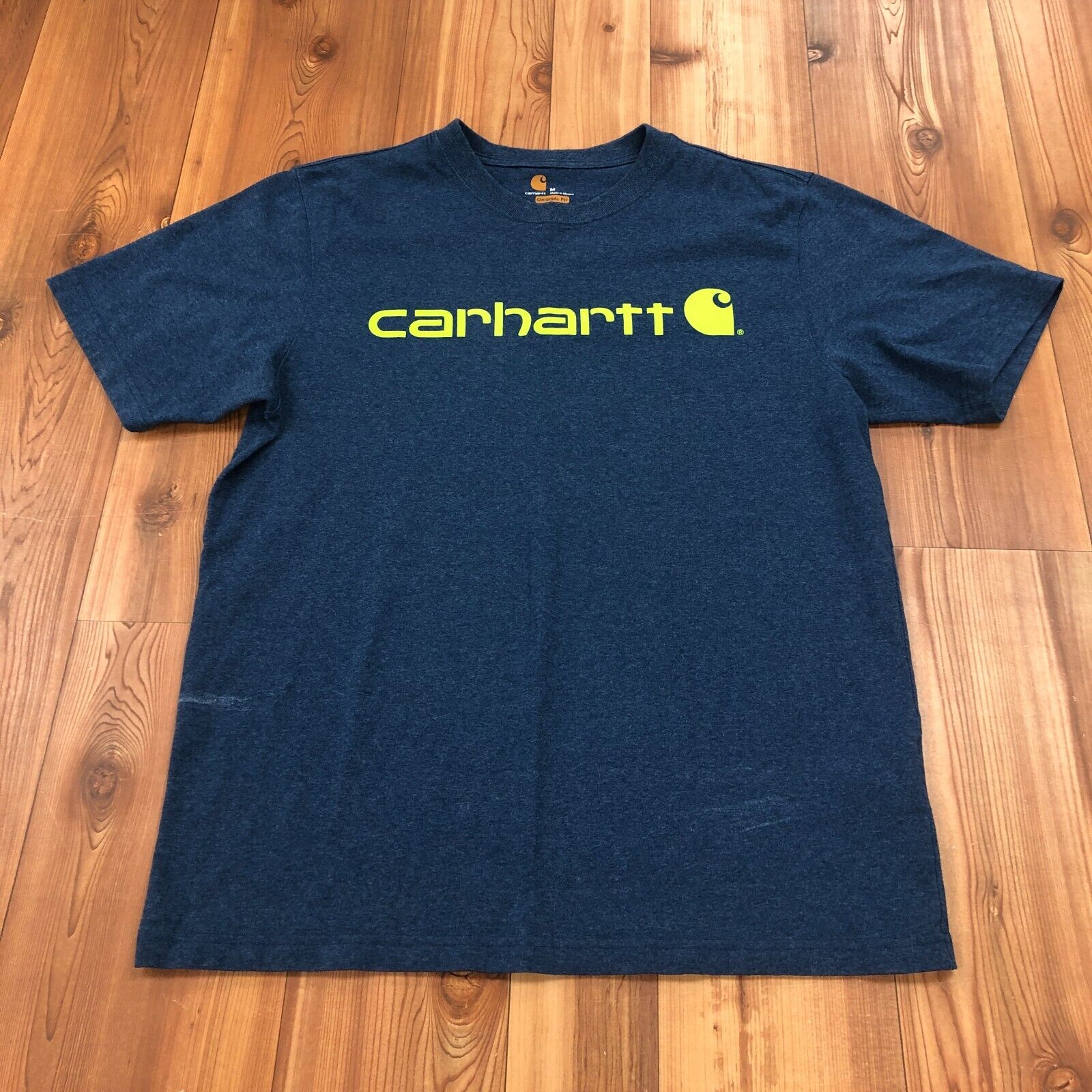 Carhartt Blue Short Sleeve Logo Graphic Crew Neck Original Fit T-Shirt Men M